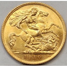 AUSTRALIA 1910 . HALF 1/2 SOVEREIGN . SYDNEY . GOLD